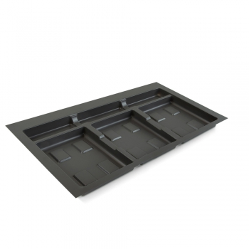 Base para contenedores cajón cocina, módulo 800 mm, Plástico, Gris antracita