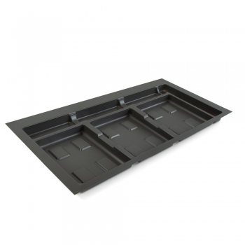 Base para contenedores cajón cocina, módulo 900 mm, Plástico, Gris antracita
