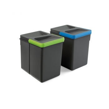 Contenedores para cajón cocina, altura 216 mm, 6L, Gris antracita, 2 ud.