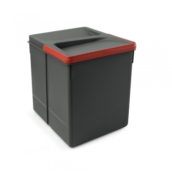 Contenedores para cajón cocina, altura 266 mm, 1x15L, Gris antracita