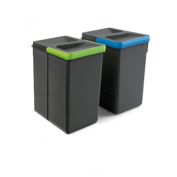 Contenedores para cajón cocina, altura 266 mm, 7L, Gris antracita, 2 ud.