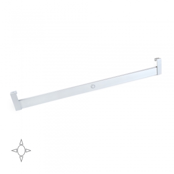 Barra para armario con luz LED, regulable 408-558 mm, 2,6 W-12V DC, sensor de movimiento, Luz Blanca natural, Aluminio, Anodizado mate
