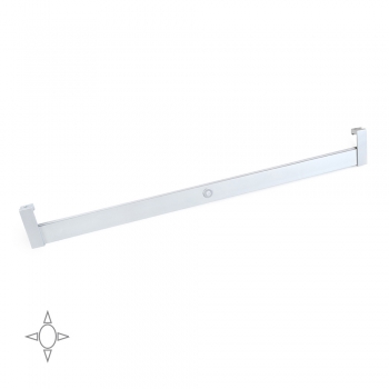 Barra para armario con luz LED, regulable 558-708 mm, 3,3 W-12V DC, sensor de movimiento, Luz Blanca natural, Aluminio, Anodizado mate