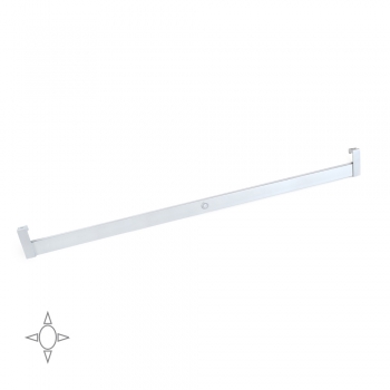 Barra para armario con luz LED, regulable 1.008-1.158 mm, 5,5 W-12V DC, sensor de movimiento, Luz Blanca natural, Aluminio, Anodizado mate