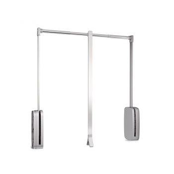 Colgador abatible para armario, regulable 450-600 mm, hasta 12 Kg, Acero, Cromado