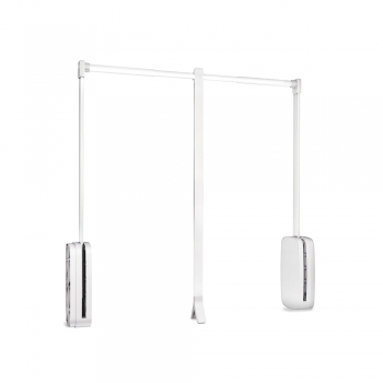 Colgador abatible para armario, regulable 600-830 mm, hasta 12 Kg, Acero, Blanco