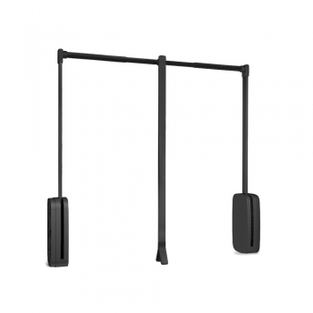 Colgador abatible para armario, regulable 830-1.150 mm, hasta 12 Kg, Acero, Titanio