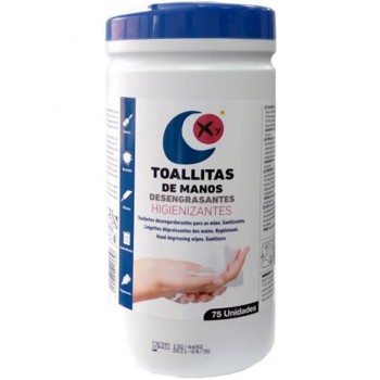 TOALLITAS DE MANOS (75 unidades) DESENGRASANTES HIGIENIZANTES
