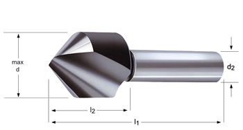 G129 - Dormer HSS Brillante Recto 90° Avellanadores - 90° Dormer