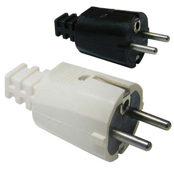 CLAVIJA DE PVC 10/16A 250V CON TOMA DE TIERRA LATERAL