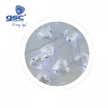 Corazones de LED plateados Ref. 5204472