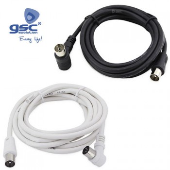 Prolongador coaxial TV acodado Ref. 2602970-2602971-2602972-2602973