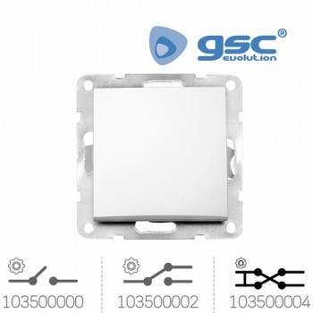 Interruptor / Conmutador empotrable Iota (Blanco) Ref. 103500000-103500002-103500004
