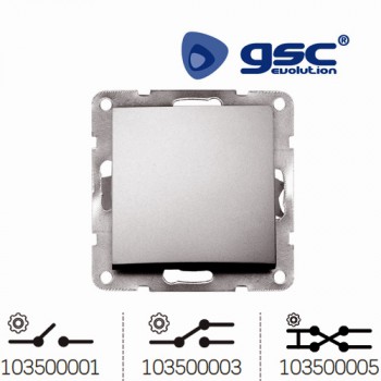 Interruptor / Conmutador empotrables Iota (Plateado) Ref. 103500001-103500003-103500005
