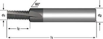 J200 - Dormer Metal Duro Alcrona Pro M  Fresa para rosca M con ángulo de hélice de 10° Estrías helicoidales a 10° Dormer