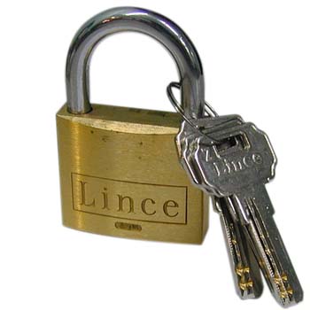 CANDADO DE LATON Mod. 300P CON LLAVE DE PUNTOS