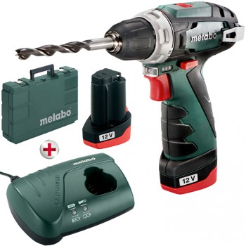 TALADRADORA ATORNILLADORA DE BATERIA DE 12 VOLTIOS METABO Mod. POWERMAXX BS BASIC