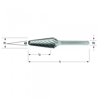 P621 - Dormer   Lima Rotativa - Cónica con Punta Esférica 