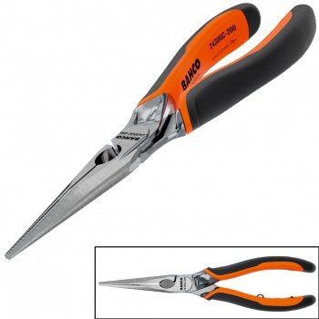ALICATES ERGO™ DE BOCA SEMIRREDONDA CROMADOS, CON MANGOS BI-MATERIALES Ref. 2430GC