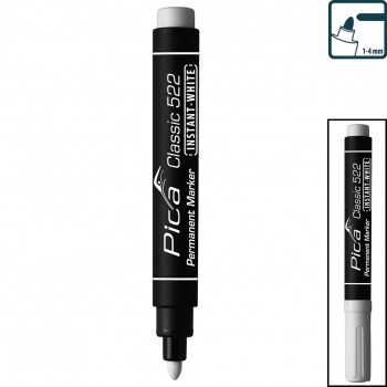 MARCADOR BLANCO PERMANENTE CON PUNTA GRUESA CLASSIC INSTANT WHITE Ref. 522