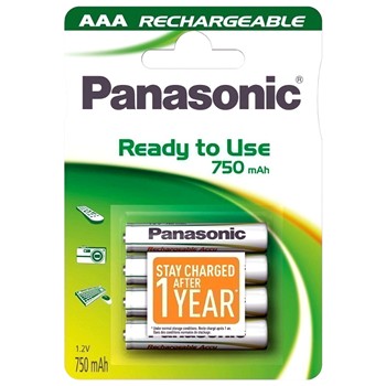 BLISTER DE 4 PILAS RECARGABLES Ni-MH PANASONIC P03 DE 1,2 V.