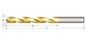R510 - Dormer Metal Duro TiN CDX 130° Punta Especial Broca CDX , serie corta Serie corta DIN 338