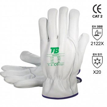 GUANTES DE PIEL FLOR VACUNO GRIS FORRADOS Mod. 160 IFF