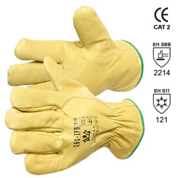 GUANTES DE PIEL FLOR VACUNO FORRADOS Mod. 161 IFB.