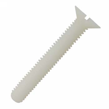 TORNILLO DIN-963 DE CABEZA AVELLANADA RANURADA, DE POLIAMIDA Y ROSCA MÉTRICA.