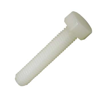 TORNILLO DIN-933 DE CABEZA HEXAGONAL, TOTALMENTE ROSCADO, DE POLIAMIDA Y ROSCA MÉTRICA.