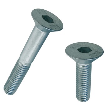 TORNILLO DIN-7991 DE CABEZA AVELLANADA CON HUECO HEXAGONAL, DE ACERO (10.9) CINCADO Y ROSCA MÉTRICA.