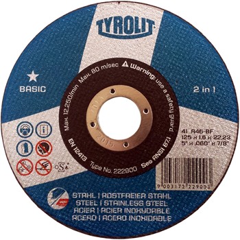 DISCO DE CORTE PARA ACERO Y ACERO INOXIDABLE Ref. BASIC 41 A46-BF