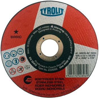 DISCO DE CORTE PARA ACERO INOXIDABLE Ref. BASIC 41 A60R-BFB INOX