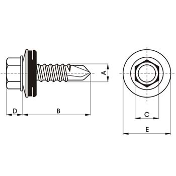 Tornillo Roscachapa Cabeza Hexagonal con Arandela Estampada